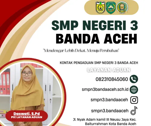 Buka Ruang Komunikasi, SMP Negeri 3 Banda Aceh Hadirkan Layanan Aduan Sekolah yang Cepat dan Responsif